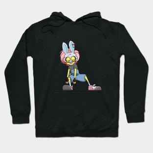 Rabbit cartoon character colorful design Hoodie